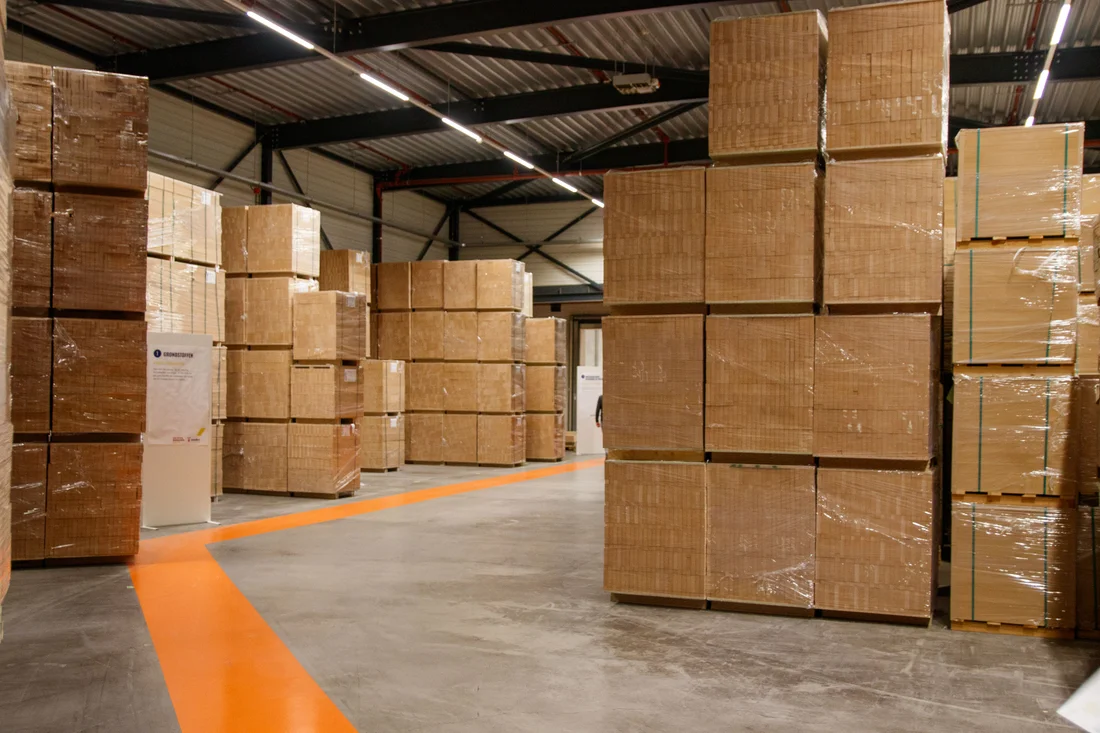 Illustrative packed loads on wooden pallets